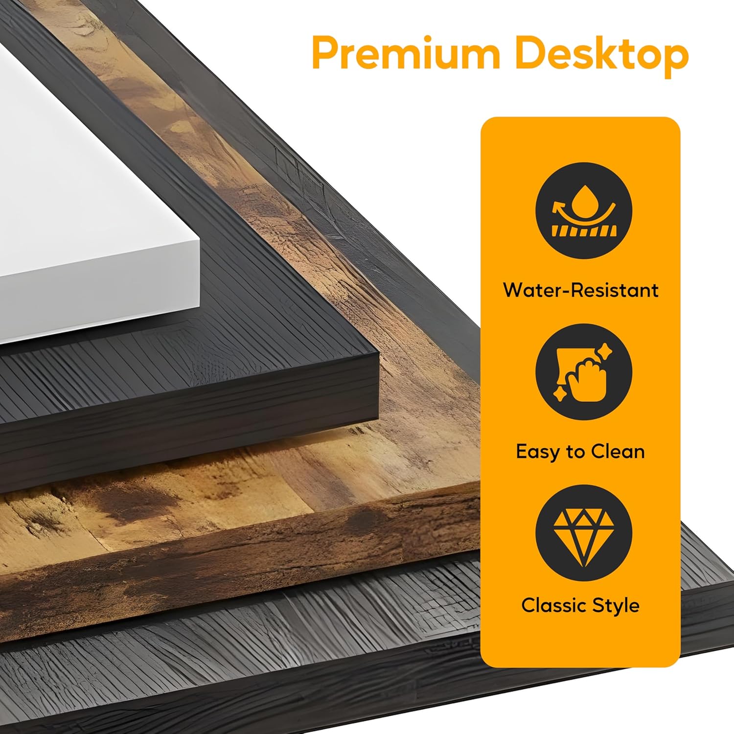 L Shaped Desk Gaming Computer 50 Inch Reversible Corner Table Pc For Writing Study Student With Wood Tabletop Metal Frame Cpu Stand Side Bag For Home Office Small Place, White White Wood