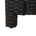Puerta 4Pc Set Dark Brown Rattan Fabric