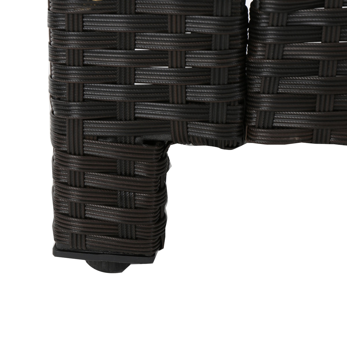 Puerta 4Pc Set Dark Brown Rattan Fabric