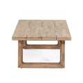 Outdoor Acacia Wood Loveseat And Coffee Table Set With Cushions, Brown Wash, Beige Brown Acacia Wood
