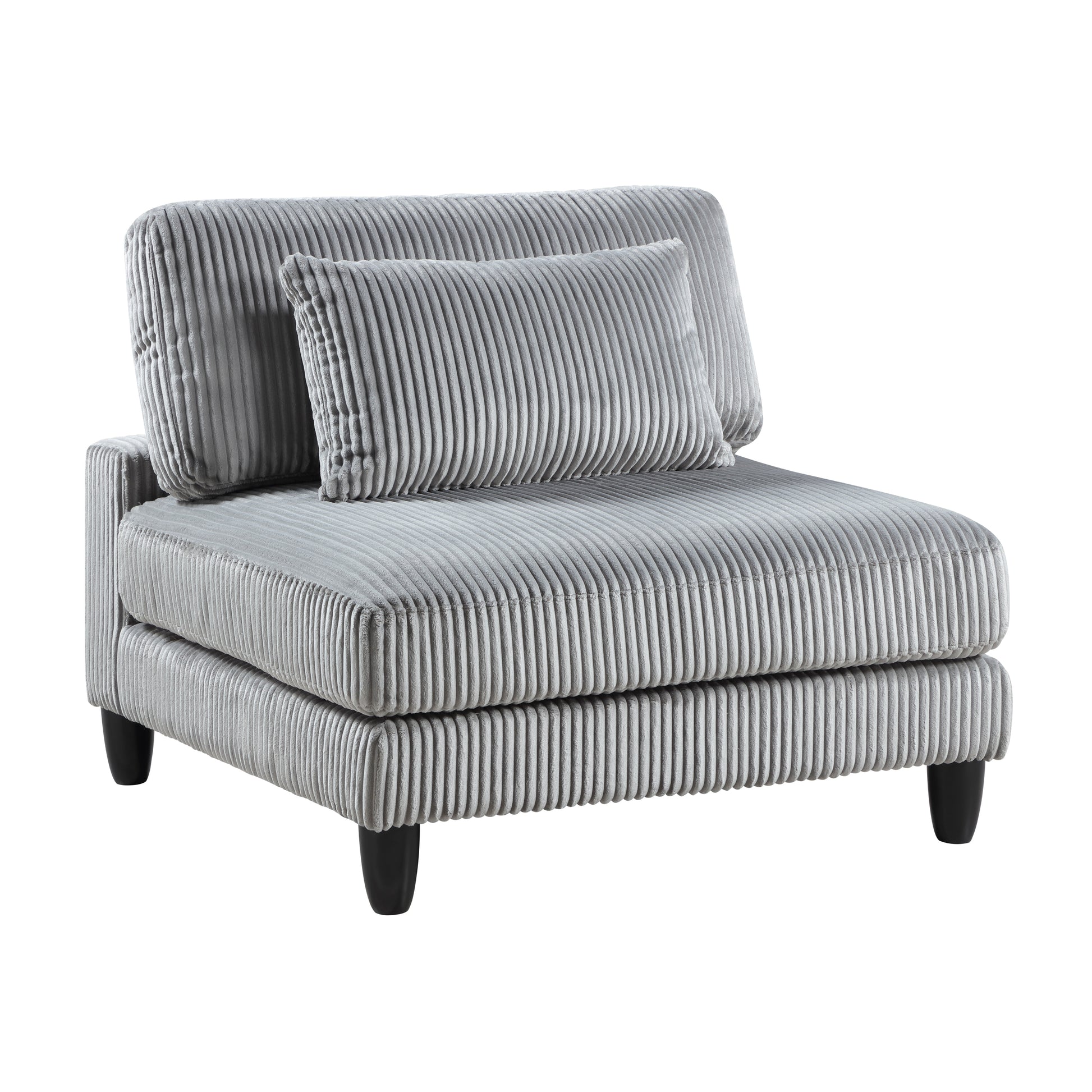 Living Room Furniture 4 Piece Modular Sectional Sofa Set Gray Corduroy Soft Cushion Pillows Solid Wood Legs Gray Primary Living Space Contemporary,Modern Plywood,Solid Wood 4 Seat