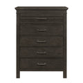 1Pc Charcoal Gray Finish 5 Drawers Chest Transitional Style Wooden Bedroom Furniture Charcoal Grey Bedroom Transitional Wood