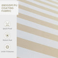 Outsunny 8' X 6.5' Retractable Awning, Patio Awning Sunshade Shelter With Manual Crank Handle, 280Gsm Uv Resistant Fabric And Aluminum Frame For Deck, Balcony, Yard, Beige And White Beige Polyester