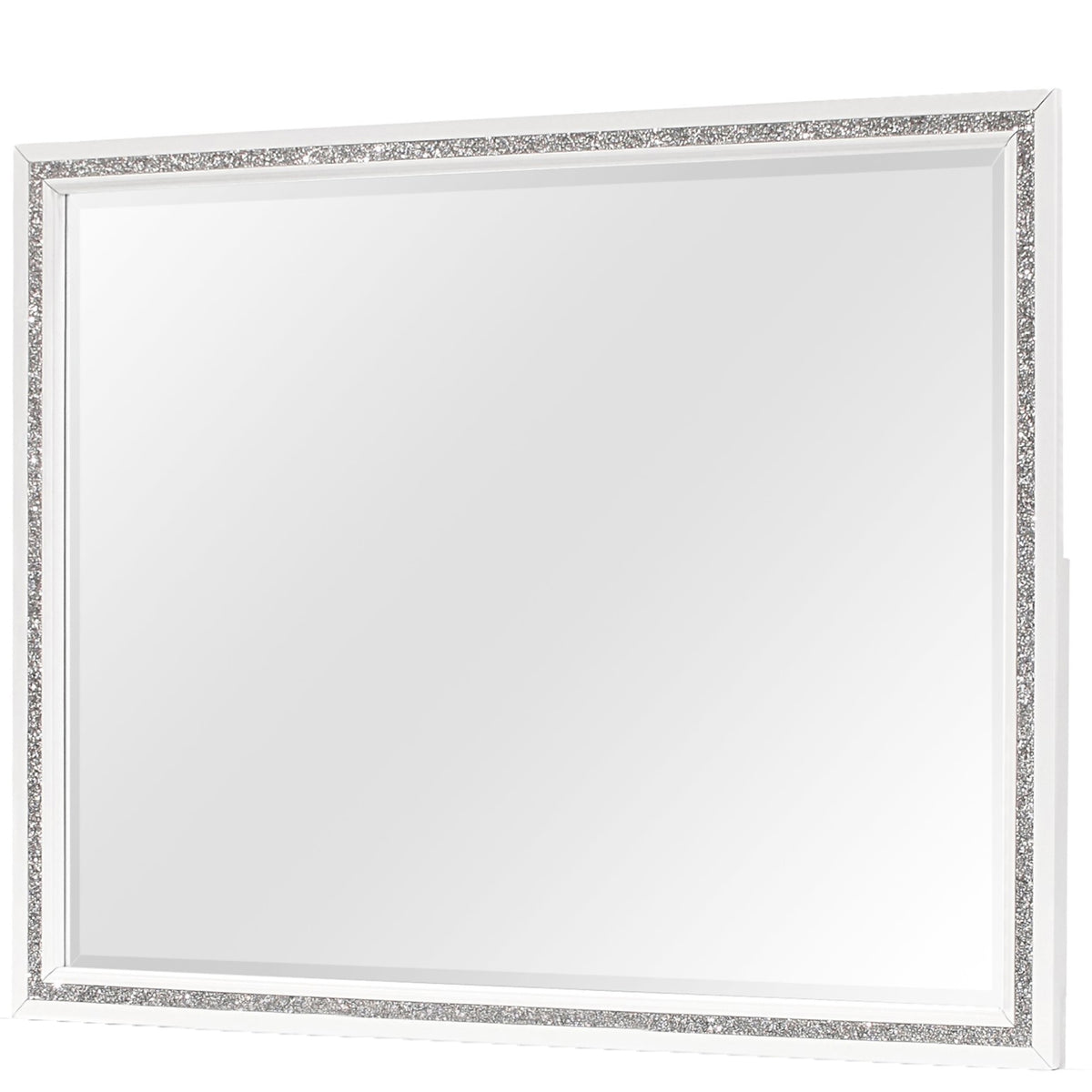 Almera Glitter White Mirror White Rubber Wood