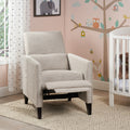 Push Back Recliner Light Grey Fabric