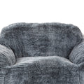 Modern Soft Faux Fur Memory Foam Bean Bag With Armrest, Living Room Lounger Chair, Blue Gray Black Grey Polyester Primary Living Space Soft Modern Memory Foam Polyester