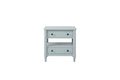 Open Nightstand Ocean Finish With 2 Drawers Light Blue Solid Wood Mdf