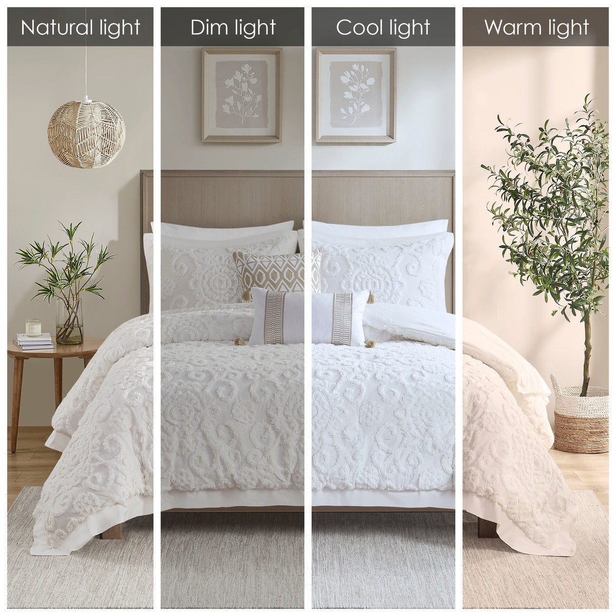 Comforter Mini Set Ivory Full Queen Full Ivory Cotton