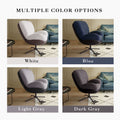 360 Swivel Accent Chair, Modern Chenille Lounge Chair With Faux Leather And Black Metal Base Frame, Comfortable Reading Chair For Small Spaces, Living Room, Bedroom, Reading Corner, Office, Dark Gray Black,Dark Gray Brown Primary Living Space