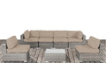 Luxury Outdoor Patio Sofa Set With Cushions All Weather Wicker Furniture For Garden, Backyard, Or Poolside Lounge Durable, Modern Design Grey Wicker