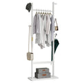 Coat Racks Solid Wood Hanger 23.6* 11*64.1In Solid Environmental Protection Easy To Assemble Beautiful Can Be Placed In The Bedroom Entrance Living Room White White White American Design,Art