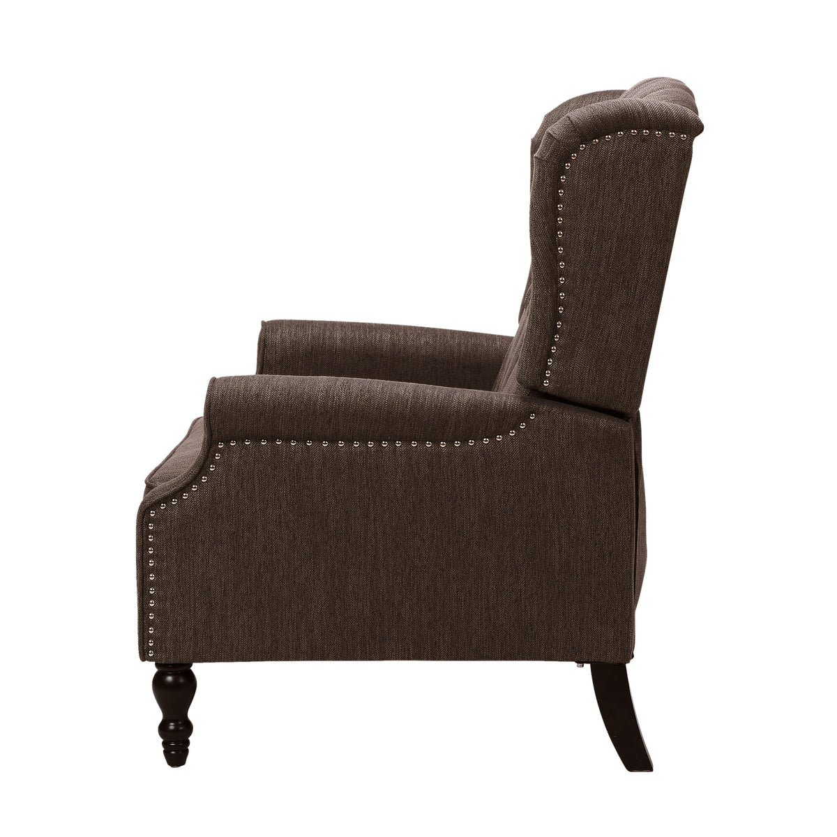 One And Half Seater Recliner Brown Fabric