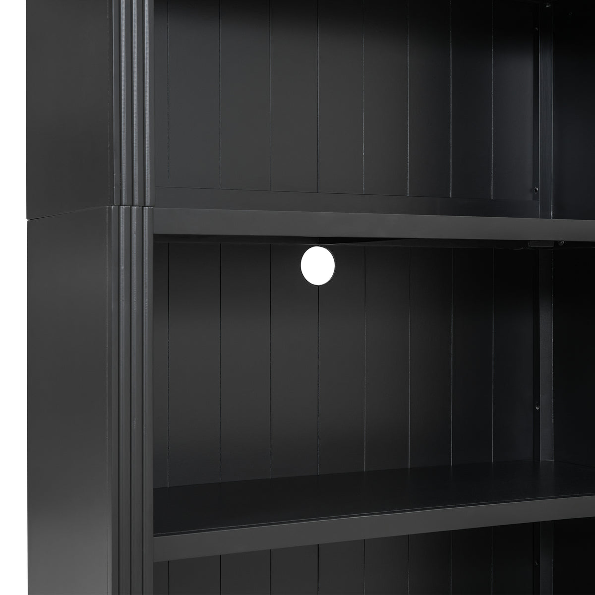 83.4" Tall Wood Bookcase With Light Strip,5 Tier Decor Bookshelves With Adjustable Shelves,Storage Organizer For Cds Books Movies,Free Standing Storage Shelves For Living Room,Home Office,Black