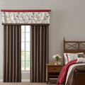 Embroidered Window Valance Red 50X18