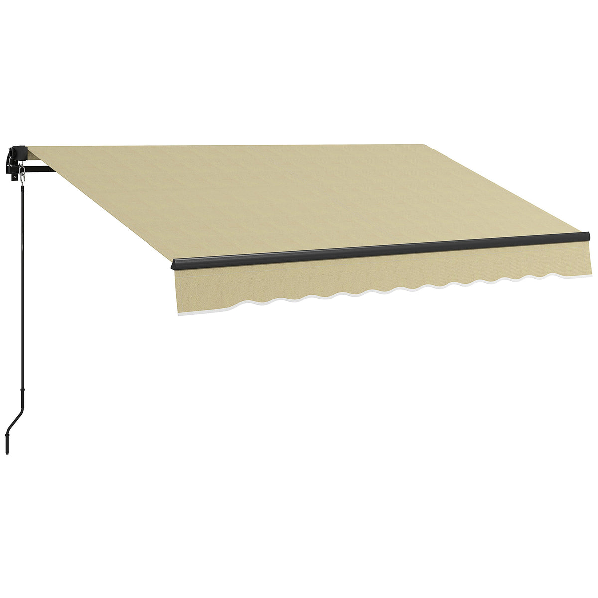 Outsunny 8' X 6.5' Retractable Awning, Patio Awning Sunshade Shelter With Manual Crank Handle, 280Gsm Uv Resistant Fabric And Aluminum Frame For Deck, Balcony, Yard, Beige Beige Polyester