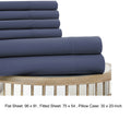 Forli 6 Piece Microfiber King Sheet Set With Nano Technology The Urban Port, Blue Blue Microfiber