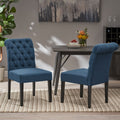 Broxton Tuft Dining Rolltop Kd Mp2 Set Of 2 Navy Blue Fabric