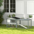 Pawhut Large Rabbit Hutch Outdoor, 2 Tier 61