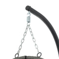 Egg Chair With Stand Indoor Outdoor Swing Chair Patio Wicker Hanging Egg Chair Hanging Basket Chair With Stand For Bedroom Living Room Balcony Gray Steel