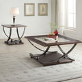 Black Nickel End Table With Bottom Shelf Black Silver Primary Living Space Contemporary Shelves Square Mdf