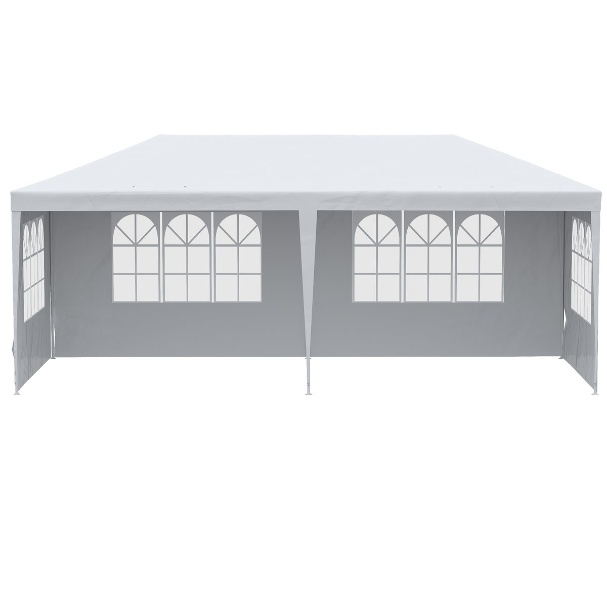 Outsunny 10' X 20' Large Party Tent, Events Shelter Canopy Gazebo With 4 Removable Side Walls, Shade Shelter For Weddings, White White Steel