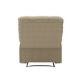The Granada Recliner In Khaki Khaki Manual Handle Wood Handle Foam Microsuede,Polyester