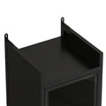 Modern Four Tier Glass Door Cabinet With Featuring Five Tier Storage, For Entryway Living Room Bathroom Dining Room,Black Black Glass,Iron