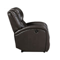 Modern Living Room Furniture 1Pc Power Reclining Chair Brown Faux Leather Upholstery Plush Seating Solid Wood Frame Brown Faux Leather Wood Primary Living Space Modern Plywood,Solid Wood