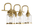 Twilight Three Lights Brushed Gold Contemporary Vanity Light 22