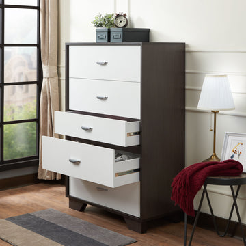 Eloy White & Espresso Finish Chest Espresso,White Mdf
