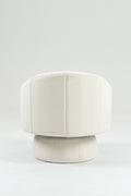 Mid Century Modern Accent Chair With Wood Frame, Upholstered Swivel Chair For Living Room Chairs With Waist Cushion, Reading Armchair For Bedroom Sunroom Beige Bedroom Modern Foam Velvet