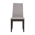 Set Of 2 Fabric Upholstered Dining Chairs In Espresso Solid Espresso,Taupe Dining Room Rectangular Dining Chairs Set Of 2 Fabric,Mdf