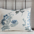 7 Piece Printed Seersucker Comforter Set With Throw Blanket Blue Full Queen Full Blue Microfiber