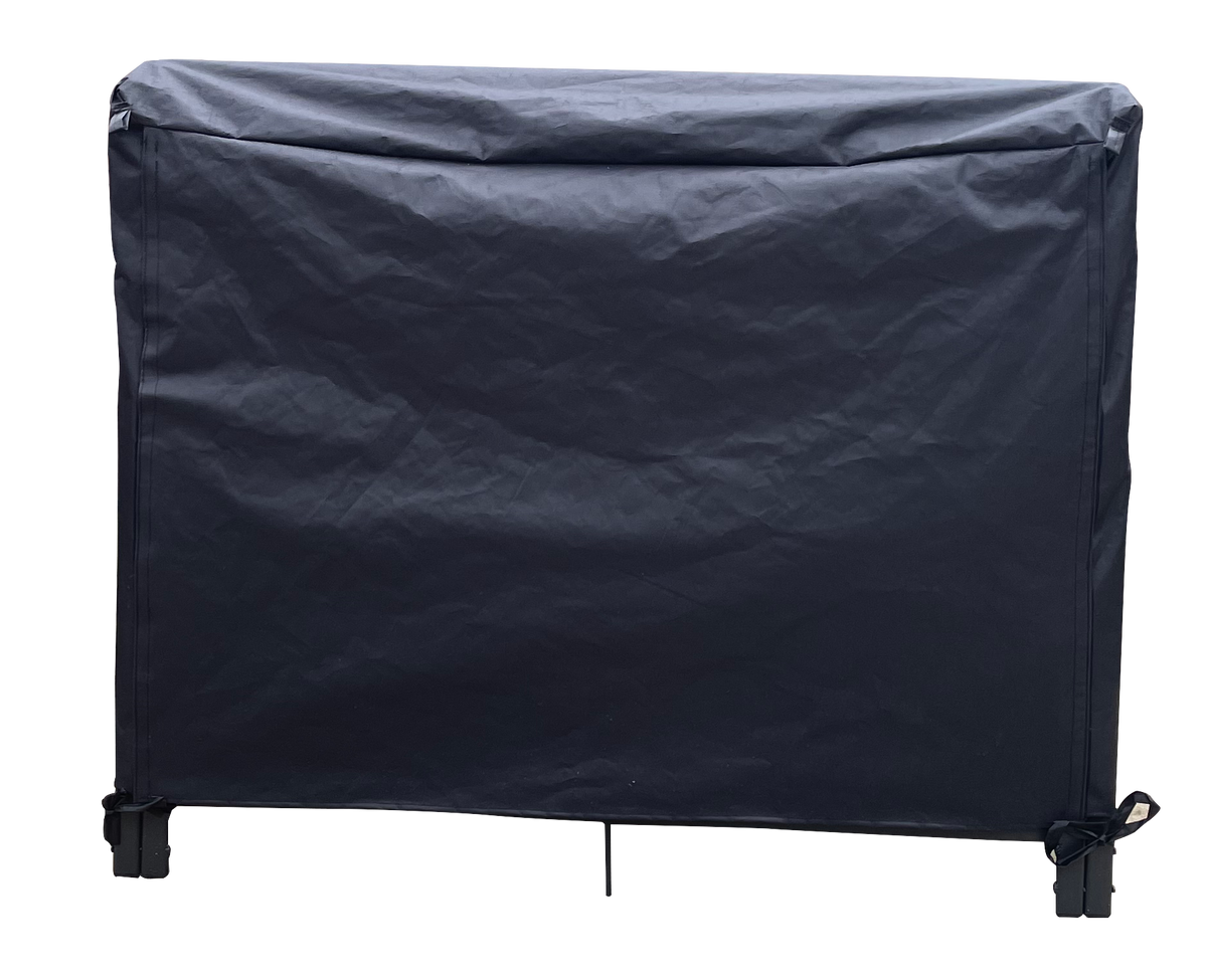 Artibear Firewood Rack Stand 4Ft Heavy Duty Logs Holder For Outdoor Indoor Fireplace Metal Wood Pile Storage Stacker Organizer, Matte Black Black Iron
