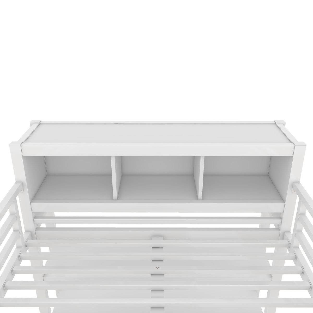 Metal Loft Bed With Wardrobe And L Shaped Desk, Full Size Loft Bed With Storage Cubes And Shelves, Heavy Duty Loft Bed For Kids Teens Adults, White Full Off White Metal