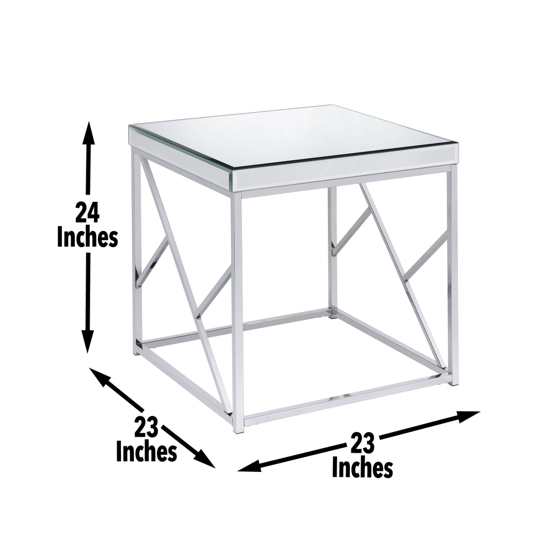 Evelyn 3 Piece Table Set Chrome Chrome Iron