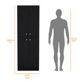 Cameron Pantry Cabinet With 4 Doors And 5 Hidden Shelves Black Kitchen Particle Board Engineered Wood
