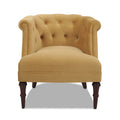 Katherine Tufted Accent Chair, Gold Velvet Yellow Foam Velvet