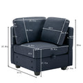 Modular Convertible U Shaped Sectional Sofa Couch With Storage Ottoman Corner Couch For Living Room, Adjustable Arms And Backs Blue Blue Polyester 4 Seat
