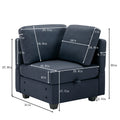 Convertible Sectional Sofa With Chaise, L Shaped Sofa Couch Modular Sectional Sofa With Storage Seats, Adjustable Arms And Backs Blue Blue Polyester 3 Seat