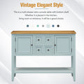 Cambridge Series Large Storage Vintage Console Table With Four Small Drawers And Bottom Shelf For Living Rooms, Entrances And Kitchens Lime White, Old Sku: Wf190263Aak Lime White Solid Wood Mdf