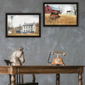 2 Piece Vignette Washday And Granddad'S Old Truck Black Framed Wall Art For Living Room, Bedroom Wall Art Print For Home Decor By Billy Jacobs Multicolor Wood Paper