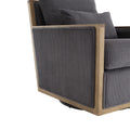 Coolmore Corduroy Swivel Barrel Chair, Comfy Accent Sofa Chair For Living Room, 360 Degree Swivel Barrel Club Chair, Leisure Arm Chair For Nursery, Hotel, Bedroom, Office, Lounge Dark Gray Dark Gray Primary Living Space Foam Corduroy