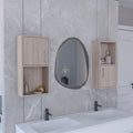 Oba 2 Pc Wall Mounted Bathroom Medicine Cabinet With Open And Closed Storage Beige Bathroom Freestanding Modern Particle Board Engineered Wood