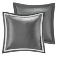 8 Piece Jacquard Comforter Set Silver Silver King King Silver Silver Polyester