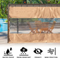Heavy Duty Outdoor Clear Panel Curtain, 18 Oz Waterproof Pvc Polyester Curtain, Weather Resistant & Tearproof For Patios, Gazebos, Pergolas, Privacy Screen 8'H X 8'W, Gray Gray Plastic,Polyethylene