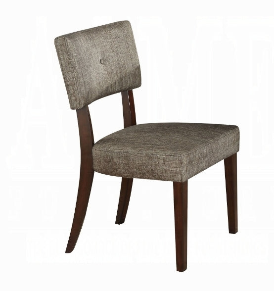 Drake Gray Fabric & Espresso Finish Side Chair Set Of 2 Gray Fabric