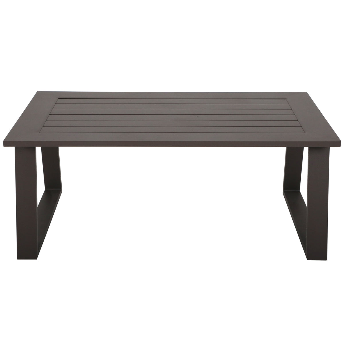 Colorado Outdoor Patio Furniture Brown Cast Aluminum Modern Rectangular Coffee Table Brown Aluminium Aluminum