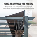 11 X 20 Ft Outdoor Living Outdoor Retractable Pergola With Weather Resistant Canopy Aluminum Garden Pergola Patio Grill Gazebo For Courtyard Dark Gray Dark Gray Rectangular Manual Uv Resistant Aluminum