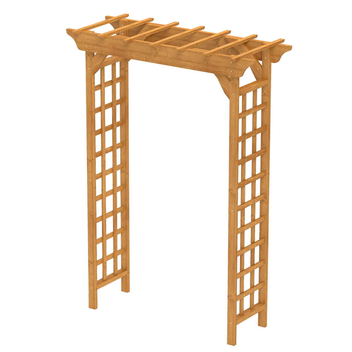 Wooden Arbor, Wedding Arch For Ceremony, Wood Trellis For Plant Climbing, Christmas Decor Pergola For Garden Backyard Yellow Solid Wood